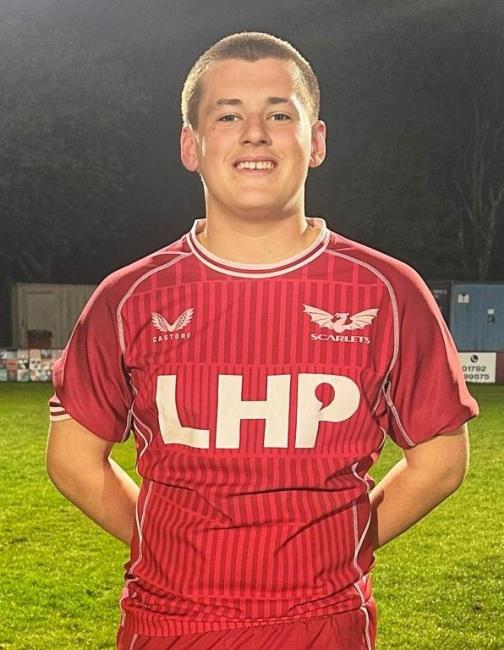 Ethan in his Scarlets jersey Ethan in his Scarlets jersey